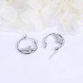 wholesale 925 Sterling Silver Cross Hoop Earrings with Cubic Zirconia - Religious  for Women-0-4