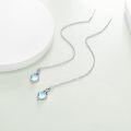 wholesale 925 Sterling Silver Blue Turquoise Drop Earring with Celtic Design and Butterfly Charm-0-7