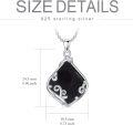 wholesale Sterling Silver Natural Gemstone Filigree Teardrop Pendant Necklace for Mom-0-5