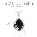 wholesale 925 Sterling Silver Black Onyx Vine Leaf Pendant Necklace For Women-0-5