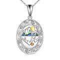 wholesale 925 Sterling Silver Abalone Shell and Gold Plated Mountain Pendant Necklace for Women - Religious s-0-0
