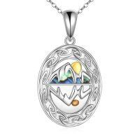 wholesale 925 Sterling Silver Abalone Shell and Gold Plated Mountain Pendant Necklace for Women - Religious s-Celtic