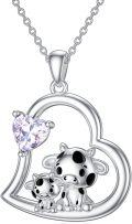 wholesale Sterling Silver Stone Cute Animal Pendant Necklace for Couples Sister Daughter Mother Birthday Gift-0-20