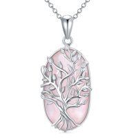 TOUPOP Sterling Silver Crystal Tree Of Life Necklace For Women-undefined