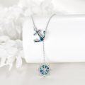 wholesale 925 Sterling Silver Anchor & Ship Wheel Pendant Necklaces with Natural Shell Inlay for Women Girls s (Blue)-0-1