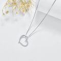 wholesale 925 Sterling Silver Open Heart Pendant with Diamonds for Women's s-0-1