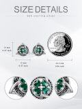 wholesale 925 Sterling Silver Green Enamel Shamrock Stud Earrings with Celtic Knot Design-0-1
