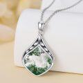 wholesale Sterling Silver Natural Gemstone Teardrop Pendant Necklace-0-34