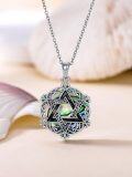 wholesale 925 Sterling Silver Abalone Shell Star of David Pendant Necklace for Women-0-2