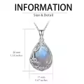 TOUPOP Sterling Silver & Gemstone Filigree Teardrop Pendant Necklace-0-4
