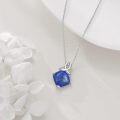 wholesale 925 Sterling Silver Blue Lapis Lazuli Celtic Knot Pendant Necklace-0-3