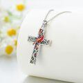 wholesale 925 Sterling Silver Cross Pendant Necklace With Abalone Shell Hummingbird Flower Design-0-6