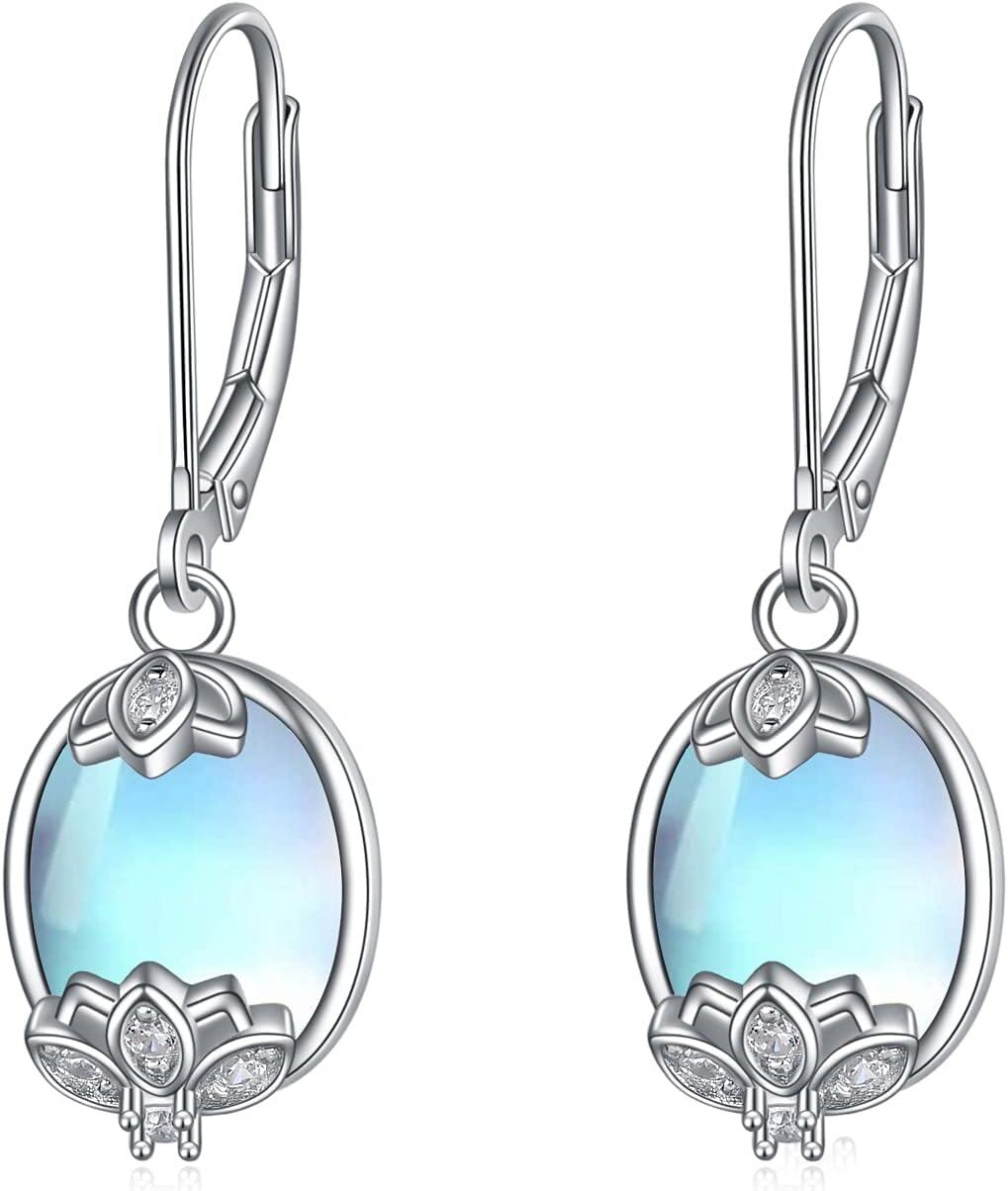 wholesale 925 Sterling Silver Moonstone Celtic Filigree Teardrop Dangle Earrings with Leverbacks-0-0
