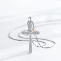 wholesale 925 Sterling Silver Birthstone Rose Flower Infinity Cross Necklace for Women-0-2
