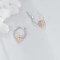 wholesale 925 Sterling Silver Rose Gold Plated Octopus Hoop Earrings for Women Girls  48mm Diameter-0-3
