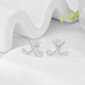 wholesale 925 Sterling Silver Crossed Clubs and Ball Stud Earrings for Women Golf Lover Gift Ideas-0-1