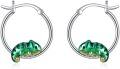 wholesale 925 Sterling Silver Green Chameleon Hoop Earrings for Women Girls-0-0
