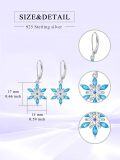 wholesale 925 Sterling Silver Blue Crystal Snowflake Drop Earrings for Women-0-1