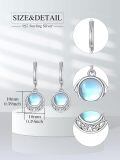 wholesale 925 Sterling Silver Round Moonstone Celtic Knot Drop Earrings White Gold Plated-0-1