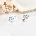 wholesale 925 Sterling Silver Moonstone Elephant Stud Earrings - Cute Animal  for Women-0-2