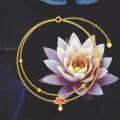 wholesale 14K Gold Beaded Lotus Charm Ankle Anklet for Women - Mothers Day Gift-0-5