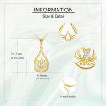 wholesale 14k Gold Teardrop Necklace Wholesale With Lotus Design And Lab Diamond-0-4