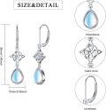 wholesale 925 Sterling Silver Teardrop Moonstone Celtic Knot Dangle Earrings-0-4