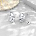 wholesale 925 Sterling Silver CZ Skull Stud Earrings for Women and Men-0-2