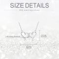 wholesale 925 Sterling Silver Double Heart Pendant with Cubic Zirconia Chain Necklaces for Women s 45cm Length-0-5