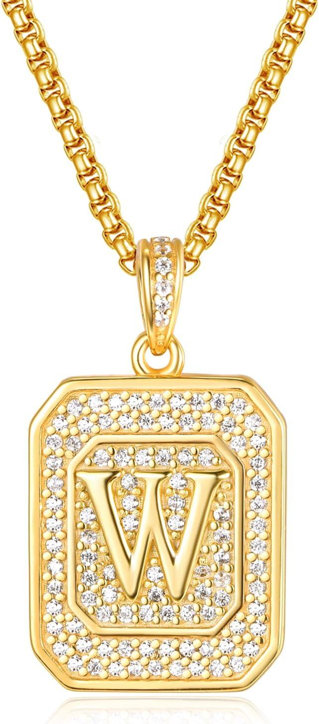 wholesale Gold Filled Sterling Silver Letter Jewelry Necklace for Women Gift for Mom Wife Birthday Anniversary Christmas-Letter W