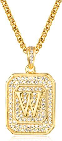 wholesale Gold Filled Sterling Silver Letter Jewelry Necklace for Women Gift for Mom Wife Birthday Anniversary Christmas-Letter W