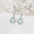 wholesale 925 Sterling Silver Celtic Knot Moonstone Leverback Drop Earrings-0-1