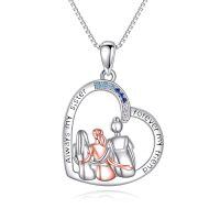 wholesale Sterling Silver Heart Necklace Sisters Gift for Friendship Birthday Christmas-Sister Three Sister