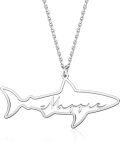 wholesale 925 Sterling Silver Shark Personalized Name Necklace Pendant Jewelry for Women-0-0