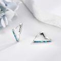 wholesale Sterling Silver Abalone Opal Triangle Huggie Hoop Earrings for Women-0-2