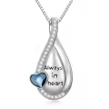 TOUPOP Sterling Silver Crystal Pendant Necklace Birthday Christmas Gifts For Women-0-0