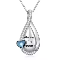 TOUPOP Sterling Silver Crystal Pendant Necklace Birthday Christmas Gifts For Women-undefined