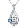 TOUPOP Sterling Silver Crystal Pendant Necklace Birthday Christmas Gifts For Women-0-0