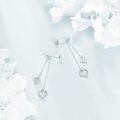 wholesale 925 Sterling Silver Hypoallergenic Double Heart Drop Dangle Stud Earrings for Women-0-4