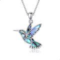 wholesale 925 Sterling Silver Hummingbird Necklace Wholesale Turquoise Inlay-0-16