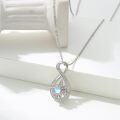 wholesale 925 Sterling Silver Moonstone Star Pendant Necklace for Women Girls-0-1
