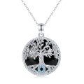 wholesale 925 Sterling Silver Tree of Life Pendant with Blue Opal & Black Opal - Evil Eye s for Her-0-0