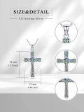 wholesale 925 Sterling Silver Celtic Knot Abalone Shell Inlay Cross Pendant Necklace for Women Christian -0-5