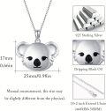 wholesale 925 Sterling Silver Photo Holder Pendant with Koala Charm Necklace for Women Girls-0-3