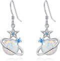 wholesale 925 Sterling Silver Opal Planet & Star Drop Earrings - Celestial Jewelry for Women-0-0