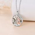 wholesale 925 Sterling Silver Green Moss Agate Mermaid Pendant Necklaces for Women Ocean Life s 45cm Chain Length-0-1