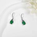 wholesale Sterling Silver Simulated Green Emerald Teardrop Earrings – Hypoallergenic, Elegant Gift for Women-0-2