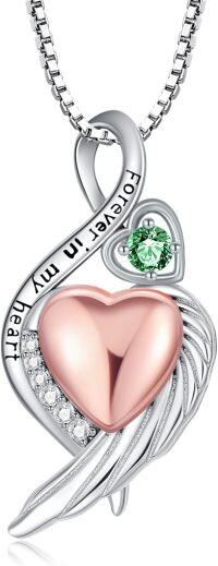 wholesale Sterling Silver Birthstone Infinity Dog Angle Cross Turtle Tree of Life Urn Necklace for Women s Ashes Wings Cremation Jewelry Heart Pendant-Infinity-May-Infinity-May