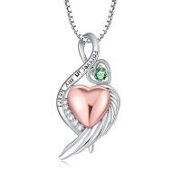 wholesale 925 Sterling Silver Cross Memorial Urn Necklace Wholesale With Wings And Heart Crystals-Infinity-May-Infinity-May
