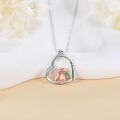 wholesale 925 Sterling Silver 925 Cute Pig Heart Pendant Necklace  for Women Valentine's Day Christmas Gifts-0-2